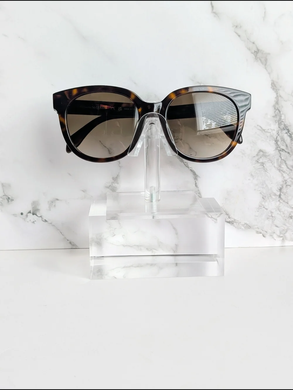 Alexander McQueen AM0304SK Havana Tortoise Gradient Sunglasses NWT Made In Italy
